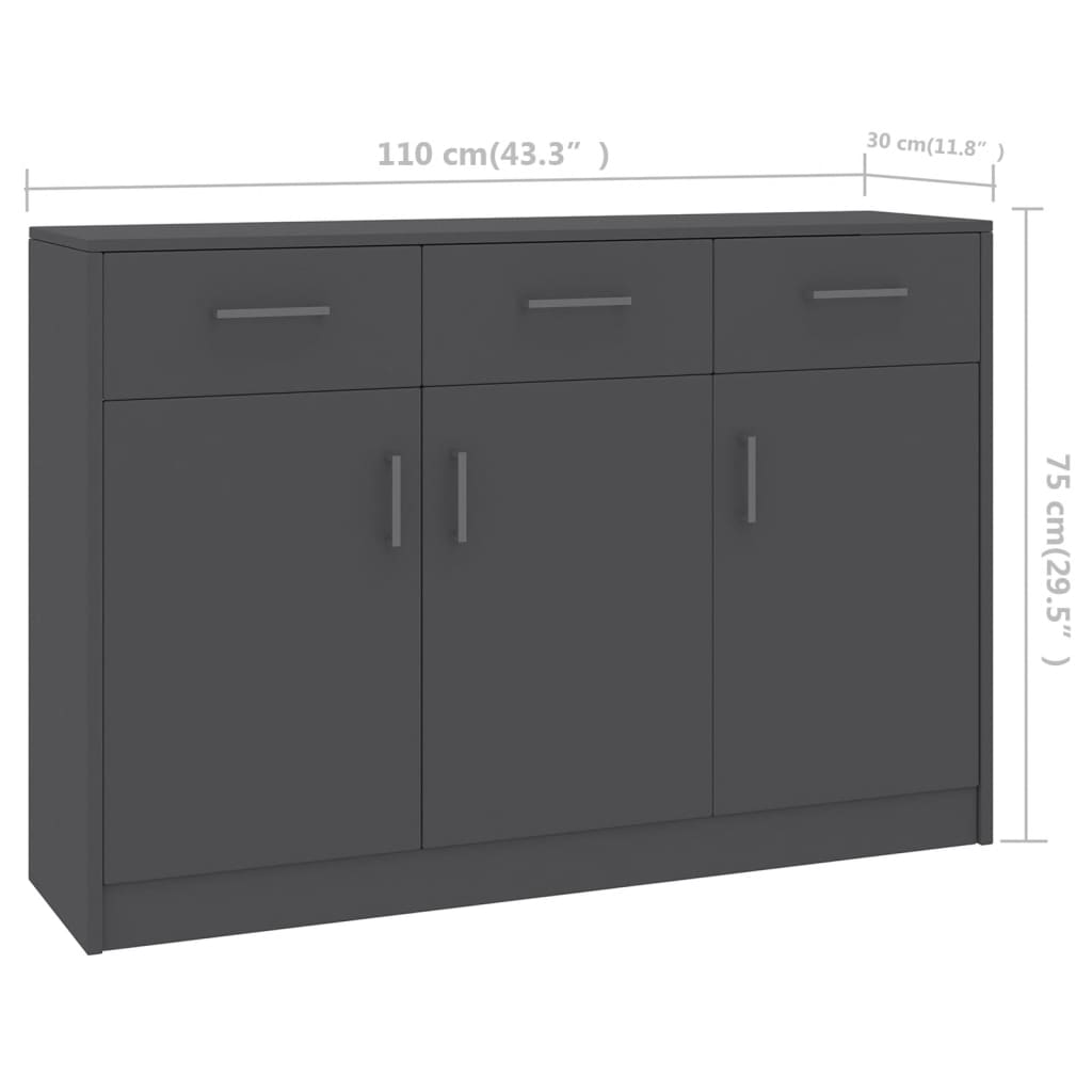 Sideboard 110X30X75 Cm Engineered Wood