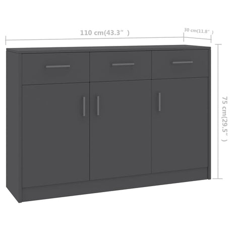 Sideboard 110X30X75 Cm Engineered Wood