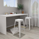Bar Stools Stackable 2 Pcs Metal