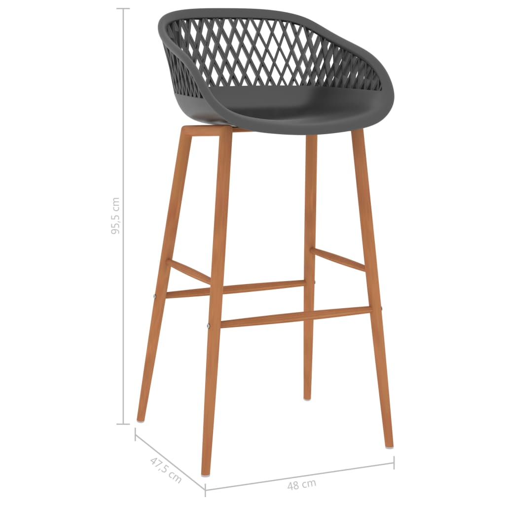 Bar Chairs 2 Pcs Grey