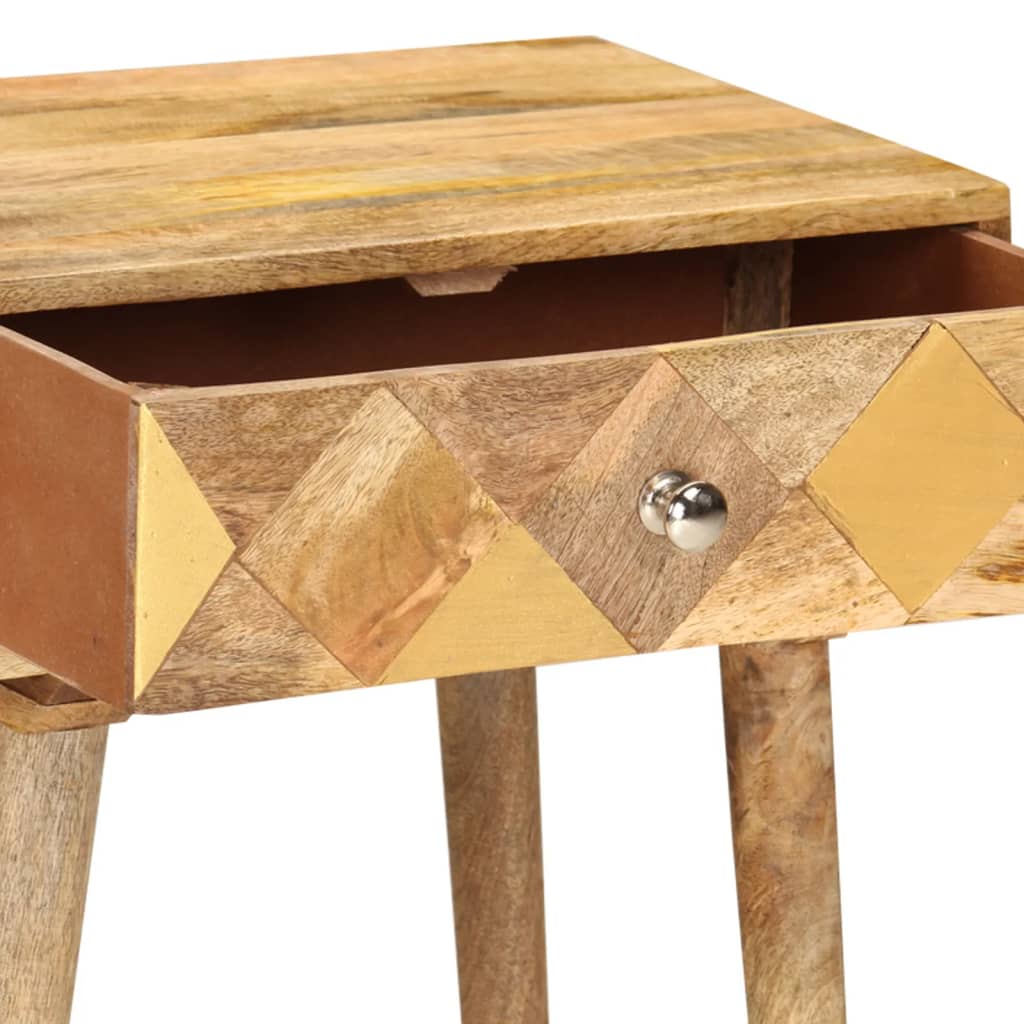 Bedside Cabinet 43X30X58 Cm Solid Mango Wood