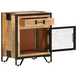 Bedside Cabinet 43X30X51 Cm Solid Rough Mango Wood