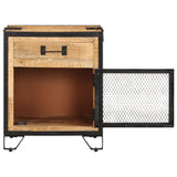 Bedside Cabinet 43X30X51 Cm Solid Rough Mango Wood