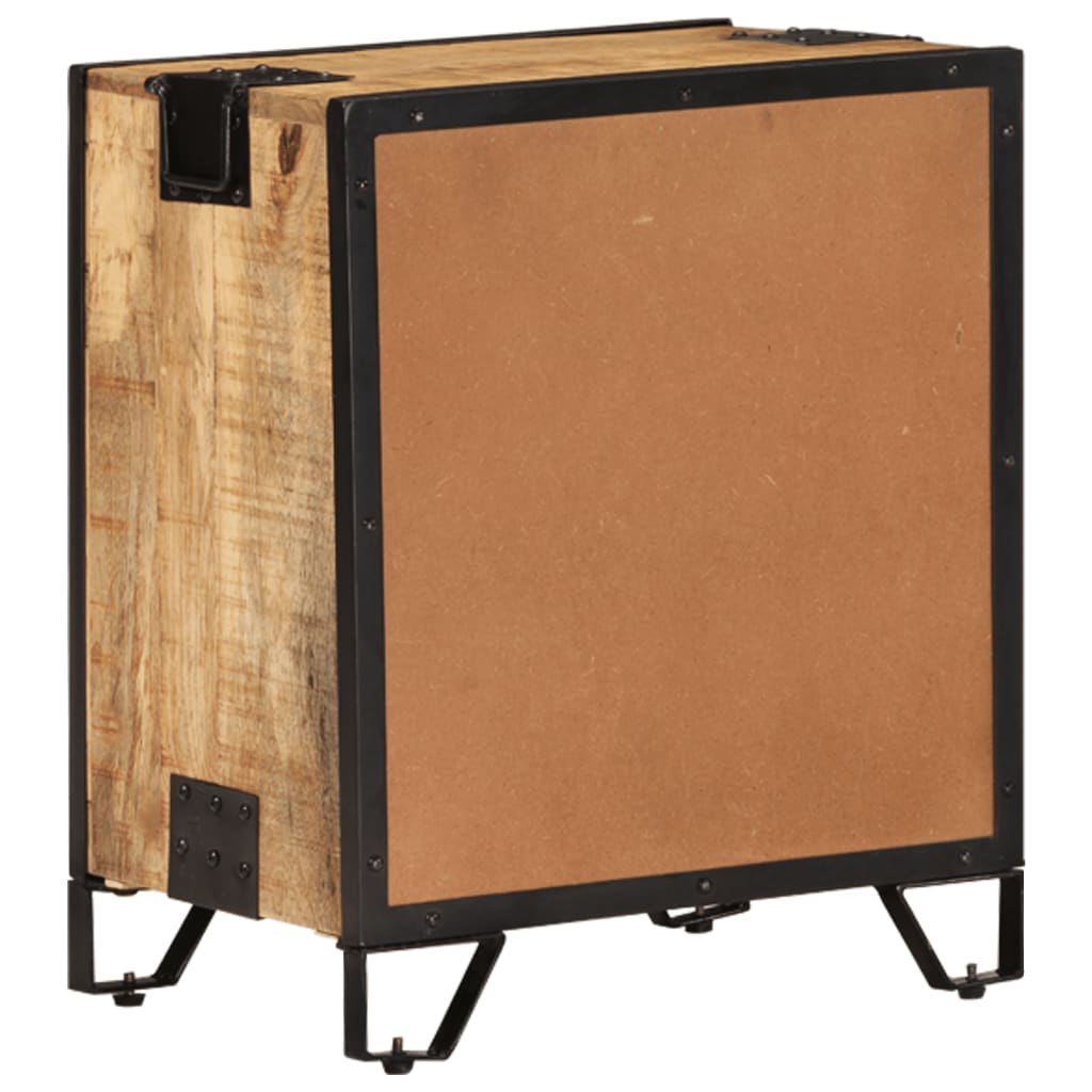 Bedside Cabinet 43X30X51 Cm Solid Rough Mango Wood