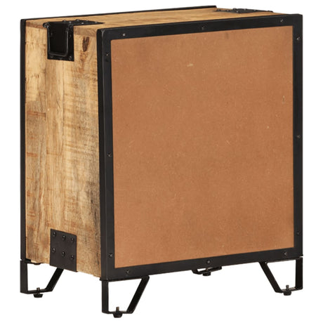 Bedside Cabinet 43X30X51 Cm Solid Rough Mango Wood