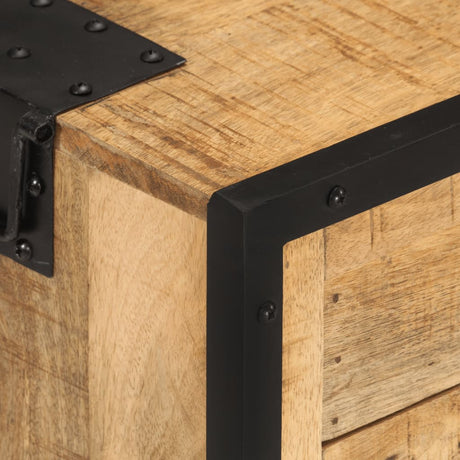 Bedside Cabinet 43X30X51 Cm Solid Rough Mango Wood