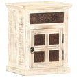 Bedside Cabinet White 40X30X50 Cm Solid Mango Wood
