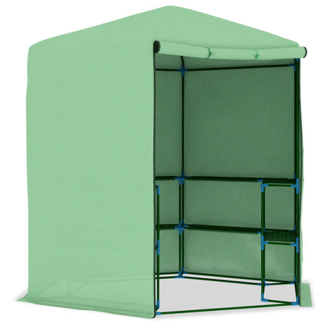 Greenhouse With Shelves Steel 227X223 Cm