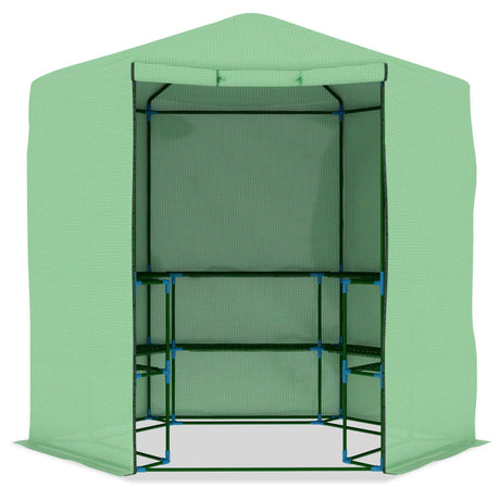 Greenhouse With Shelves Steel 227X223 Cm