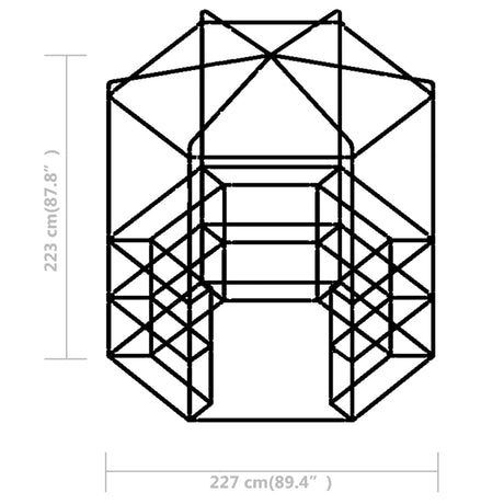 Greenhouse With Shelves Steel 227X223 Cm