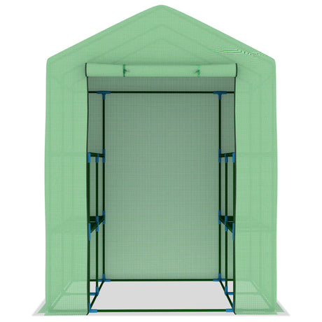 Greenhouse With Shelves Steel 143X143X195 Cm