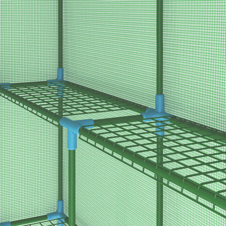 Greenhouse With Shelves Steel 143X143X195 Cm