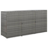 Triple Wheelie Bin Shed 229X78X120 Cm Poly Rattan