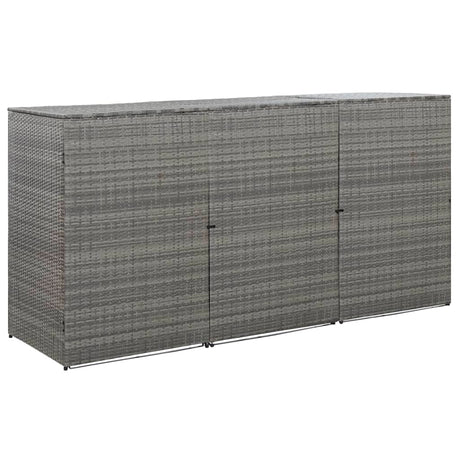 Triple Wheelie Bin Shed 229X78X120 Cm Poly Rattan