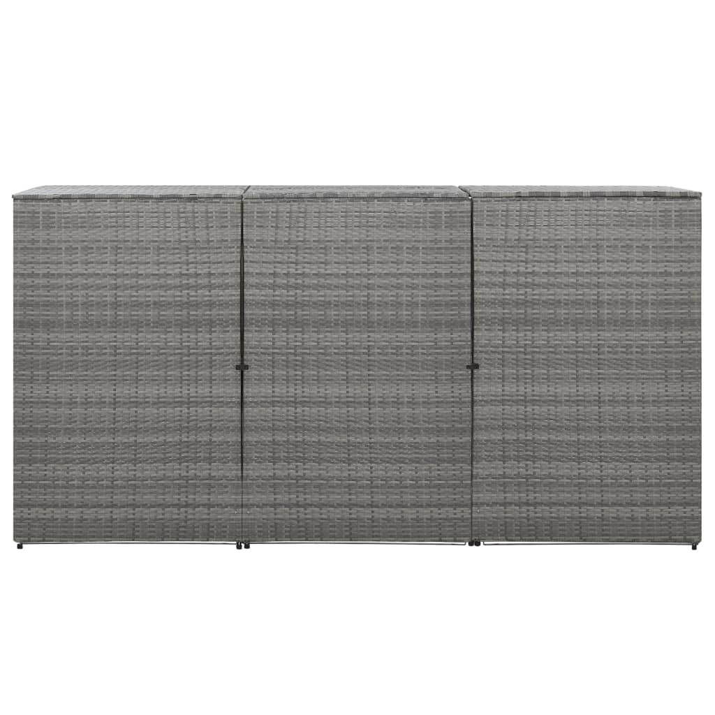 Triple Wheelie Bin Shed 229X78X120 Cm Poly Rattan