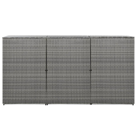 Triple Wheelie Bin Shed 229X78X120 Cm Poly Rattan