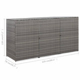 Triple Wheelie Bin Shed 229X78X120 Cm Poly Rattan