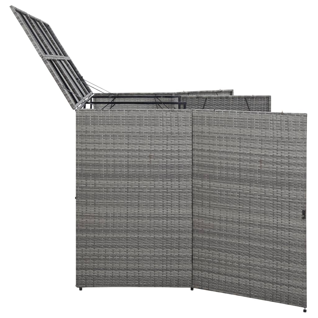 Triple Wheelie Bin Shed 229X78X120 Cm Poly Rattan