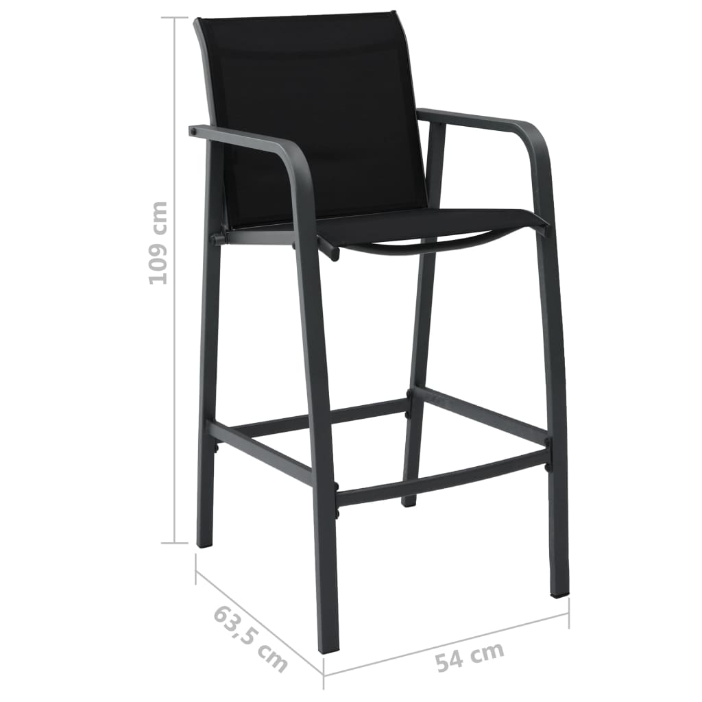 Garden Bar Chairs 4 Pcs Textilene
