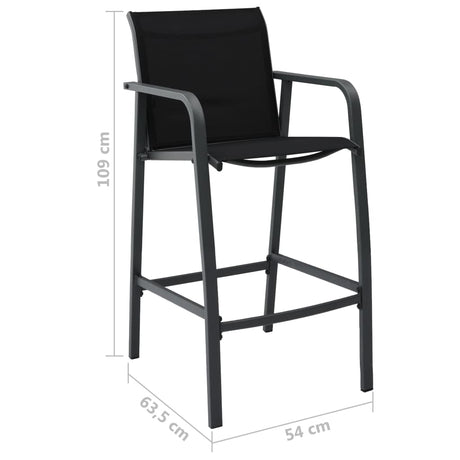 Garden Bar Chairs 4 Pcs Textilene