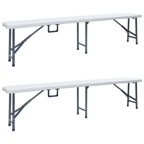 Folding Garden Benches 2 Pcs 180 Cm Hdpe