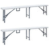 Folding Garden Benches 2 Pcs 180 Cm Hdpe