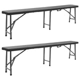 Folding Garden Benches 2 Pcs 180 Cm Hdpe