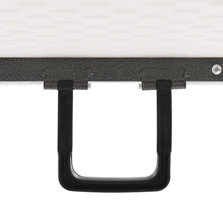 Folding Garden Table With 2 Benches 180 Cm Steel And Hdpe White