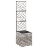 Trellis Raised Bed With 3 Pots Poly Rattan