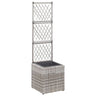 Trellis Raised Bed With 3 Pots Poly Rattan