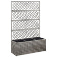 Trellis Raised Bed With 3 Pots Poly Rattan
