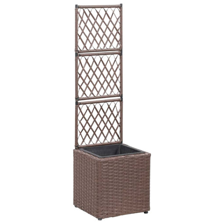 Trellis Raised Bed With 3 Pots Poly Rattan
