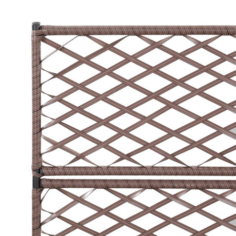 Trellis Raised Bed With 3 Pots Poly Rattan