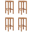 Bar Stools 2 Pcs Solid Teak Wood
