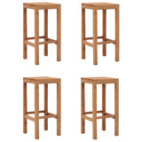 Bar Stools 2 Pcs Solid Teak Wood