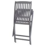 5 Piece Garden Dining Set Solid Acacia Wood Grey
