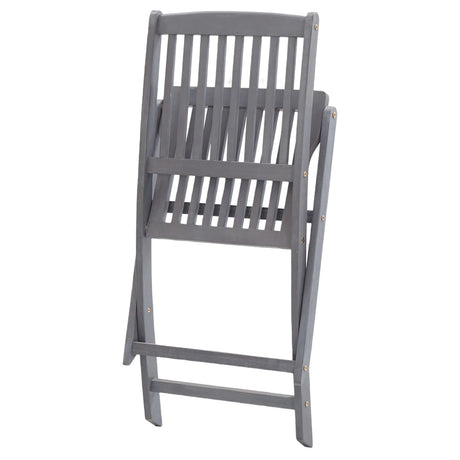 5 Piece Garden Dining Set Solid Acacia Wood Grey