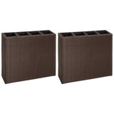 Garden Raised Bed With 4 Pots Poly Rattan