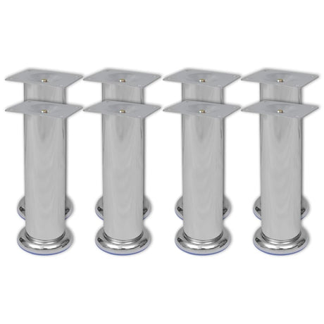 Round Sofa Legs 8 Pcs Chrome