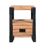 Nightstands 2 Pcs Solid Acacia Wood Steel 40X30X54 Cm