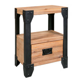 Nightstands 2 Pcs Solid Acacia Wood Steel 40X30X54 Cm