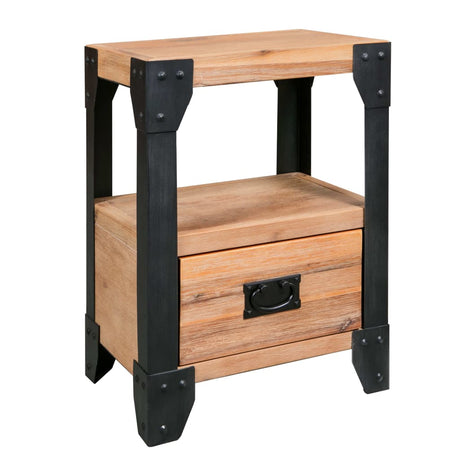 Nightstands 2 Pcs Solid Acacia Wood Steel 40X30X54 Cm