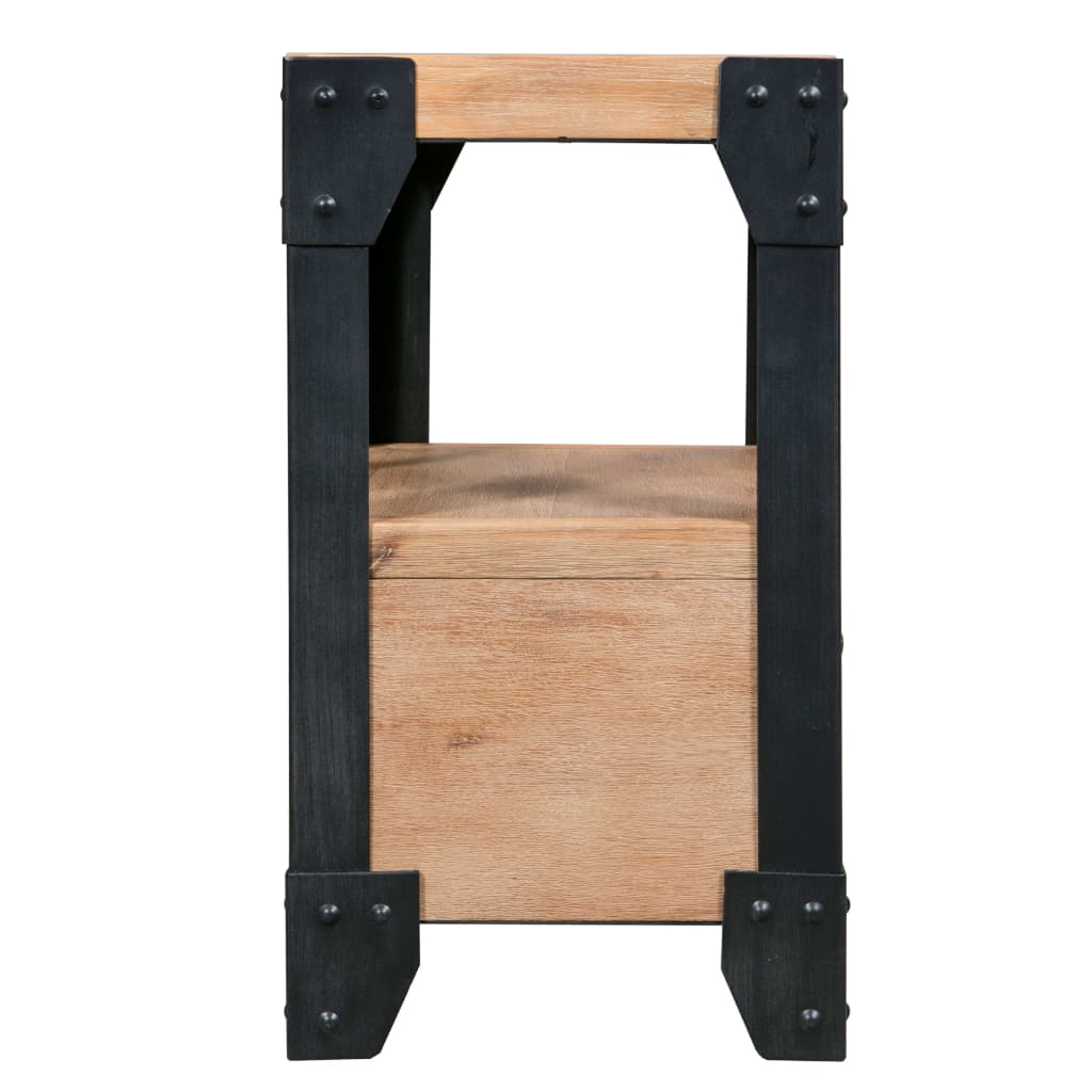 Nightstands 2 Pcs Solid Acacia Wood Steel 40X30X54 Cm