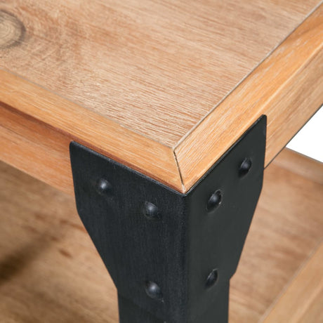 Nightstands 2 Pcs Solid Acacia Wood Steel 40X30X54 Cm