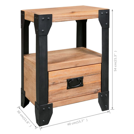Nightstands 2 Pcs Solid Acacia Wood Steel 40X30X54 Cm