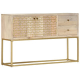 Sideboard Gold 120X30X75 Cm Solid Mango Wood