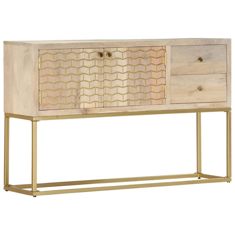 Sideboard Gold 120X30X75 Cm Solid Mango Wood