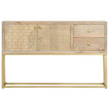 Sideboard Gold 120X30X75 Cm Solid Mango Wood