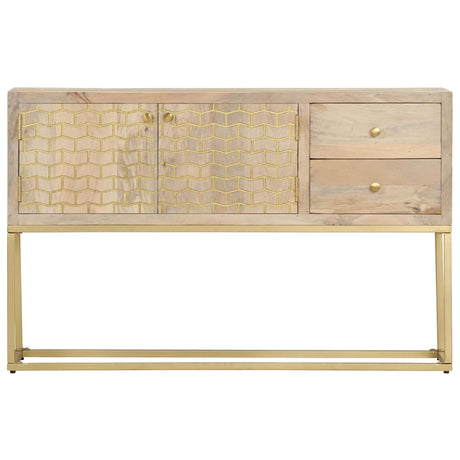 Sideboard Gold 120X30X75 Cm Solid Mango Wood