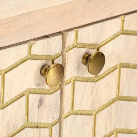 Sideboard Gold 120X30X75 Cm Solid Mango Wood